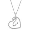 Thumbnail Image 1 of Open Hearts by Jane Seymour™ 1/6 CT. T.W. Diamond Tilted Heart Pendant in Sterling Silver - 22"