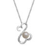 Thumbnail Image 1 of Open Hearts by Jane Seymour™ 5.0mm Freshwater Cultured Pearl and 1/20 CT. T.W. Diamond Pendant in Sterling Silver