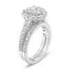 Thumbnail Image 2 of Composite Lab-Created White Sapphire Frame Bridal Set in 10K White Gold