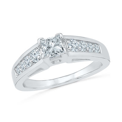 Palladium Diamond Ring Channel Set  Solid Palladium 4.5mm Wedding Ring