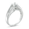 Thumbnail Image 2 of 4.5mm Princess-Cut Lab-Created White Sapphire Engagement Ring in Sterling Silver