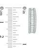 Thumbnail Image 2 of Baguette Lab-Created White Sapphire Triple Row Oval Hoop Earrings in Sterling Silver