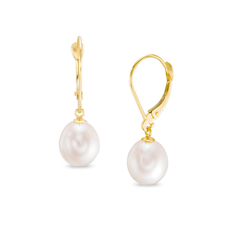 thumbnail image 2 of 14-16mm Natural Baroque Keshi Pearl Stud Earrings – 14k Gold, White Reborn Pearl 2 of 6