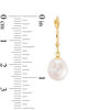 Thumbnail Image 1 of 8.0 - 9.0mm Baroque Cultured Freshwater Pearl Drop Earrings in 14K Gold