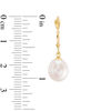 Thumbnail Image 2 of 8.0-9.0mm Baroque Freshwater Cultured Pearl Drop Earrings in 14K Gold