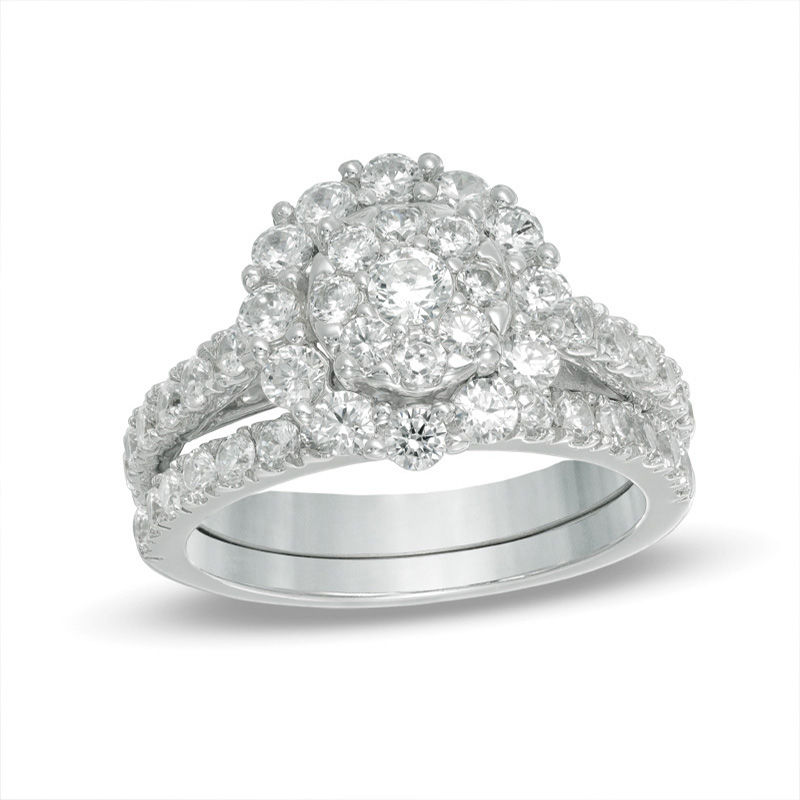 White sapphire bridal discount set white gold