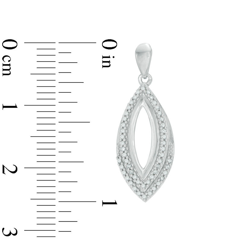1/4 CT. T.W. Diamond Open Marquise Drop Earrings in 10K White Gold