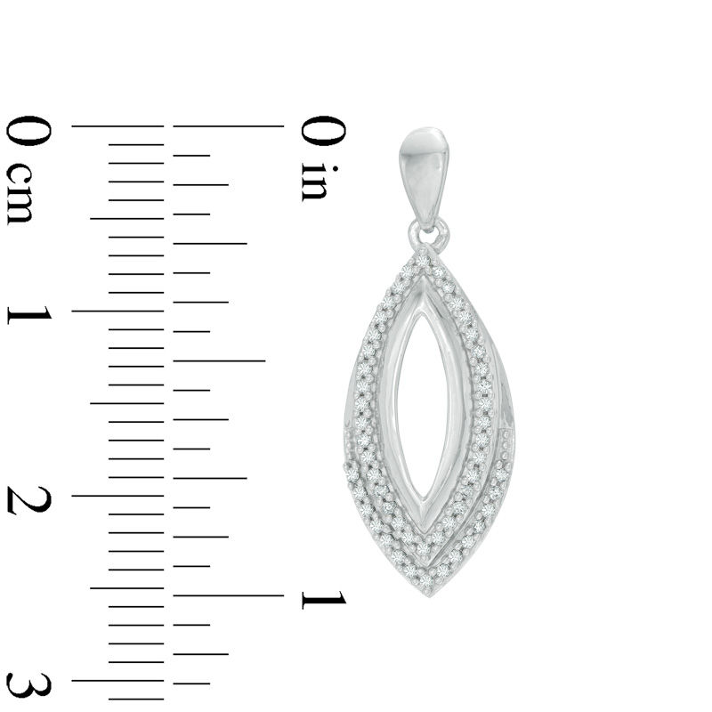 Main Image 2 of 1/4 CT. T.W. Diamond Open Marquise Drop Earrings in 10K White Gold