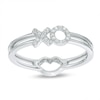 Thumbnail Image 1 of 1/10 CT. T.W. Diamond Lips and "XO" Two-Sided Ring in 10K White Gold