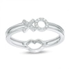 Thumbnail Image 0 of 1/10 CT. T.W. Diamond Lips and "XO" Two-Sided Ring in 10K White Gold