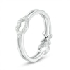 Thumbnail Image 1 of 1/10 CT. T.W. Diamond Lips and "XO" Two-Sided Ring in 10K White Gold