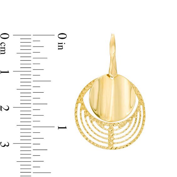 Made in Italy Diamond-Cut Coin Drop Earrings in 10K Gold