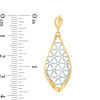 Thumbnail Image 2 of Made in Italy Diamond-Cut Lattice Drop Earrings in 10K Two-Tone Gold