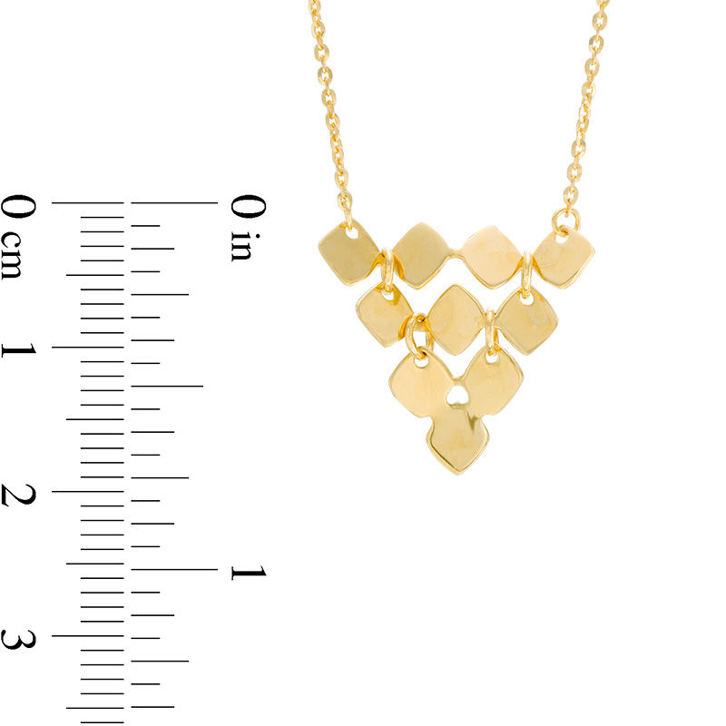 Main Image 2 of Made in Italy Triangle Dangle Necklace in 10K Gold - 19"