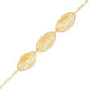 Thumbnail Image 0 of Made in Italy Diamond-Cut Triple Marquise Bracelet in 10K Gold - 8.0"