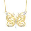Thumbnail Image 1 of Made in Italy Diamond-Cut Butterfly Necklace in 10K Two-Tone Gold - 19"