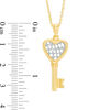 Thumbnail Image 2 of Made in Italy Diamond-Cut Lattice Heart-Top Key Pendant in 10K Two-Tone Gold