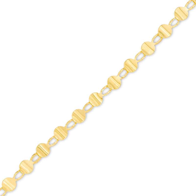 Main Image 1 of Made in Italy Diamond-Cut Disc Link Bracelet in 10K Gold - 7.75"
