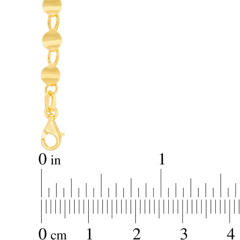 Main Image 2 of Made in Italy Diamond-Cut Disc Link Bracelet in 10K Gold - 7.75"