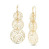Thumbnail Image 1 of Made in Italy Diamond-Cut Swirl Triple Circle Drop Earrings in 10K Gold