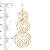 Thumbnail Image 2 of Made in Italy Diamond-Cut Swirl Triple Circle Drop Earrings in 10K Gold