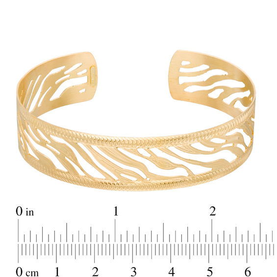 Made in Italy Textured Zebra Pattern Cuff in 10K Gold