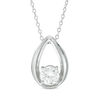 Thumbnail Image 1 of 6.0mm Lab-Created White Sapphire Teardrop Pendant in Sterling Silver