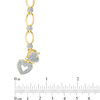 Thumbnail Image 3 of Diamond Accent Oval Link with Heart Charm Bracelet in Sterling Silver with 14K Gold Plate - 7.25"