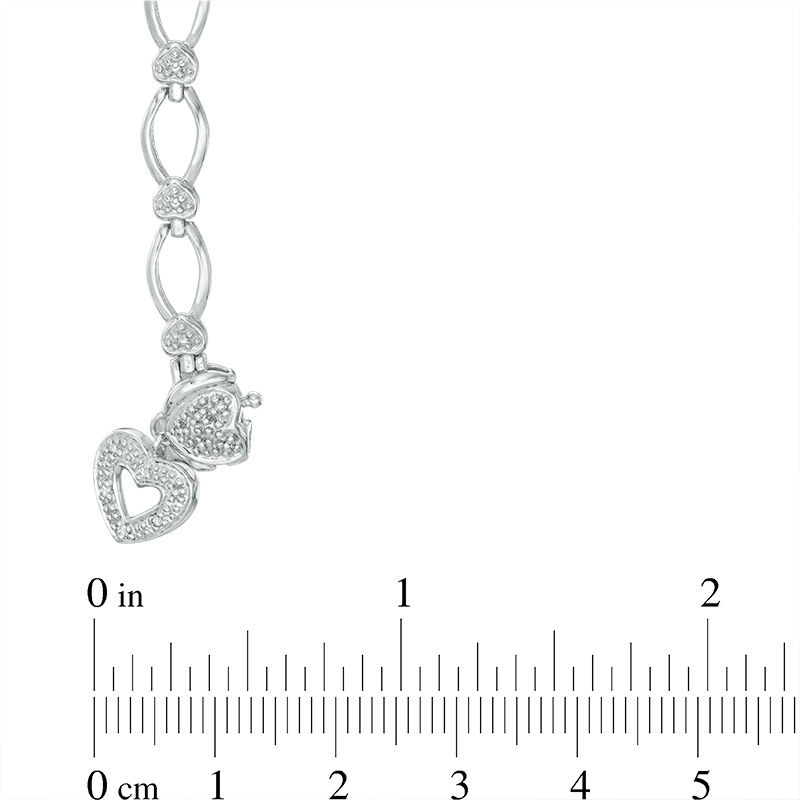 Zales Heart Charm Bracelet in 14K White Gold - 7.5