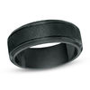 Thumbnail Image 1 of 8.0mm Etched Black IP Comfort Fit Wedding Band in Tantalum - Size 10