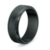 Thumbnail Image 1 of Men's 8.0mm Etched Black IP Comfort Fit Wedding Band in Tantalum - Size 10