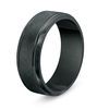 Thumbnail Image 2 of 8.0mm Etched Black IP Comfort Fit Wedding Band in Tantalum - Size 10