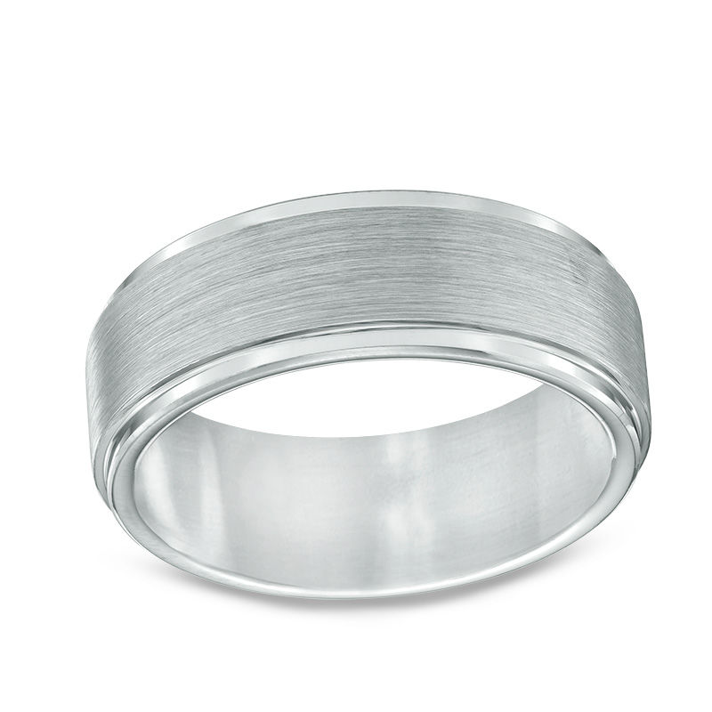 Men's 8.0mm Satin Comfort Fit Wedding Band in Tantalum - Size 10