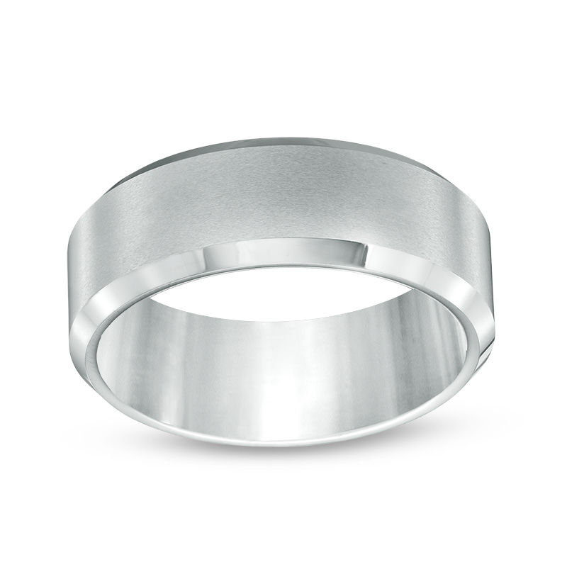 Men's 8.0mm Satin Comfort Fit Wedding Band in Tantalum - Size 10 | Zales