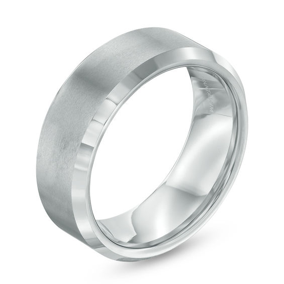 8.0mm Satin Comfort Fit Wedding Band in Tantalum - Size 10