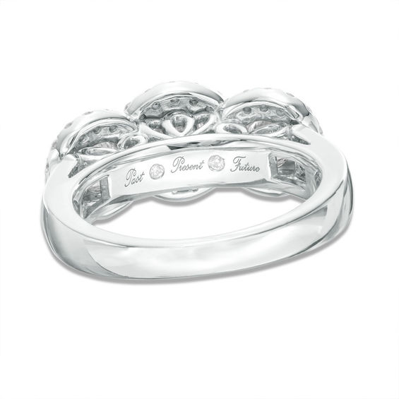 3 CT. T.w. Diamond Frame Past Present FutureÂ® Bridal Set in 14K White Gold