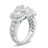 Thumbnail Image 1 of 3 CT. T.W. Oval Certified Diamond Double Frame Past Present Future® Engagement Ring in 14K White Gold