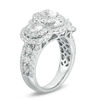 Thumbnail Image 2 of 3 CT. T.W. Oval Certified Diamond Double Frame Past Present Future® Engagement Ring in 14K White Gold