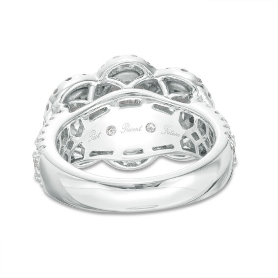 3 CT. T.w. Oval Certified Diamond Double Frame Past Present FutureÂ® Engagement Ring in 14K White Gold