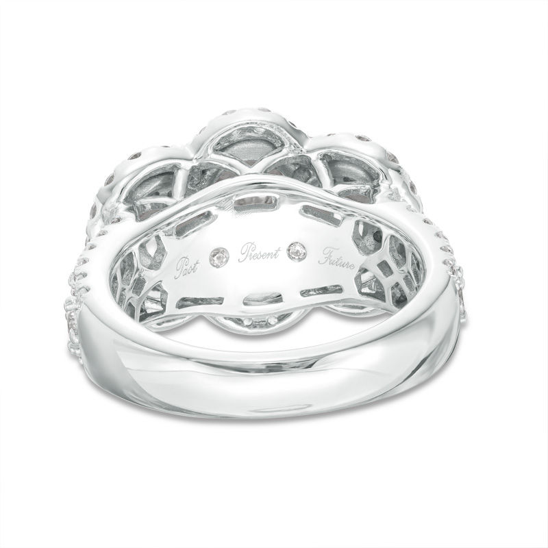 Main Image 3 of 3 CT. T.W. Oval Certified Diamond Double Frame Past Present Future® Engagement Ring in 14K White Gold