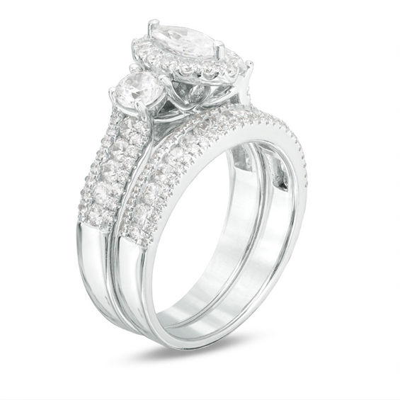 1-1/2 CT. T.w. Marquise Diamond Past Present FutureÂ® Bridal Set in 14K White Gold