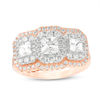 Thumbnail Image 0 of 2 CT. T.W. Princess-Cut Diamond Double Frame Past Present Future® Ring in 14K Two-Tone Gold