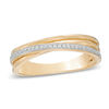 Thumbnail Image 0 of 1/10 CT. T.W. Diamond Layered Crossover Band in 10K Gold