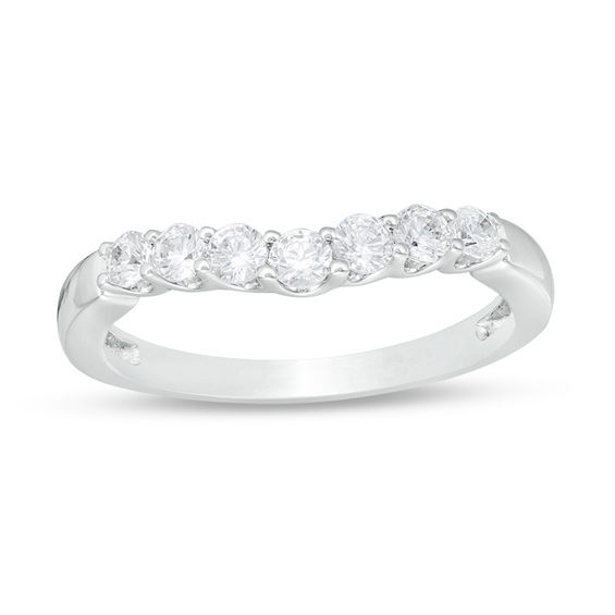 1/2 CT. T.w. Diamond Contour Anniversary Band in 14K White Gold