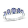 Thumbnail Image 0 of Oval Tanzanite and Diamond Accent Five Stone Ring in Sterling Silver