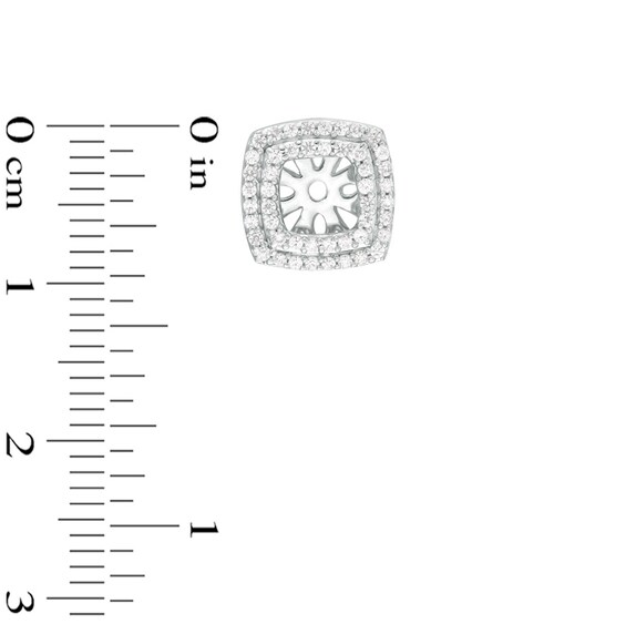 3/8 CT. T.w. Diamond Tilted Square Frame Earring Jackets in 10K White Gold