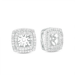 3/8 CT. T.W. Diamond Tilted Square Frame Earring Jackets in 10K White Gold