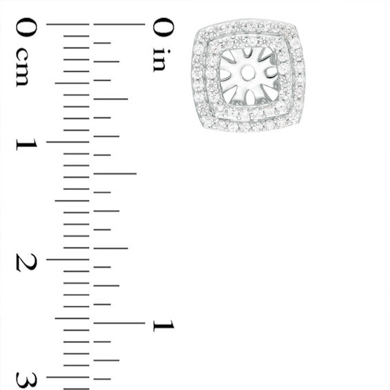 3/8 CT. T.w. Diamond Tilted Square Frame Earring Jackets in 10K White Gold