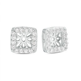 1/3 CT. T.W. Diamond Square Frame Earring Jackets in 10K White Gold