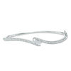 Thumbnail Image 1 of Ever Us® 1/2 CT. T.W. Two-Stone Diamond Bypass Bangle in 14K White Gold